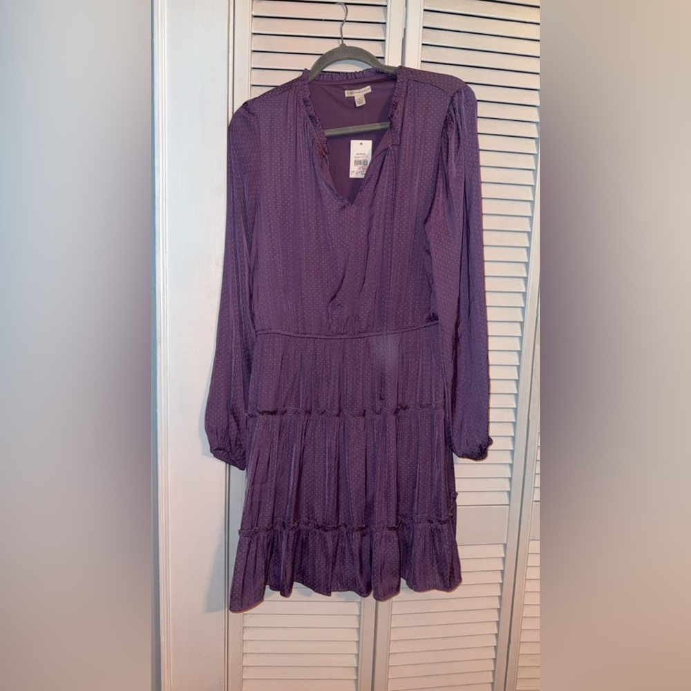 Cato Deep Purple Long Sleeve Dress not a stain Just a glare